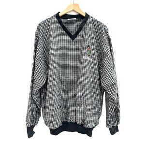 Golf Pullover Windbreaker Black Plaid Pattern The Gailes Men's Size M